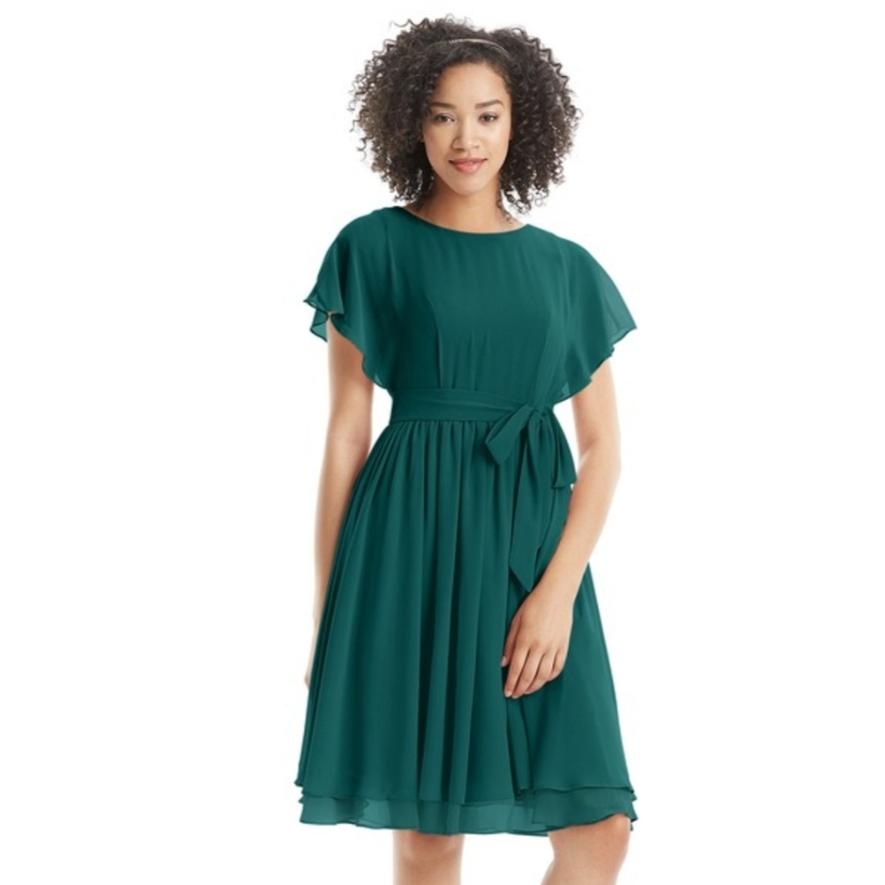Azazie - Dark Green Bridesmaids Chiffon Dress
